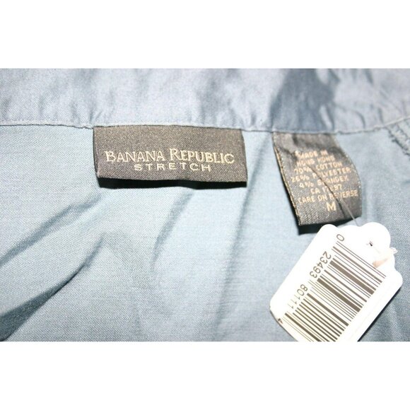 Banana Republic Stretch Women's Blouse Gray Size M Long Sleeves Buttons Cuffs - Picture 7 of 7